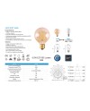 BOMBILLA LED VINTAGE AMBAR  G95 - E27 – 6,5W - 2200K